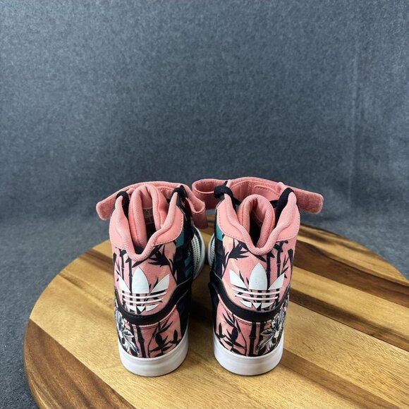 Adidas Extaball Flower High Top Sneakers Womens 9 Shoes Rare Hip Hop S74998 - Picture 7 of 11